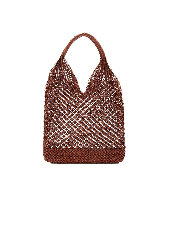 Tulia Large Knotted Hobo in Pecan Brown